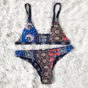 Sexy floral paisley boho festival cheeky bikini